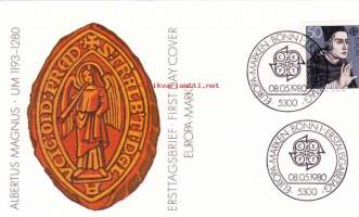 FDC Saksa - Europa-Marke , 08.05.1980.  50 Pf. Albertus Magnus