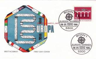 FDC Saksa - Europa-Marken , 08.05.1984.  80 Pf.