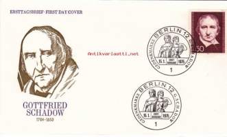 FDC Saksa - Gottfried Schadow, 16.01.1975.  Bundespost Berlin.50 Pf