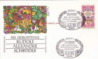 FDC Saksa - Rudolf Alexander Schröder 100 v, 11.01.1978.   50 Pf.