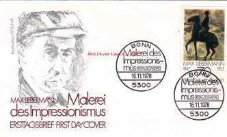 FDC Saksa - Max Liebermann, Malerei des Impressionismus, 16.11.1978.   70 Pf. Sarja impressionistiset taidemaalarit.