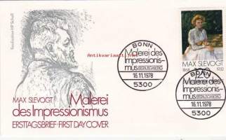 FDC Saksa - Max Slevogt, Malerei des Impressionismus, 16.11.1978.   120 Pf. Sarja impressionistiset taidemaalarit.