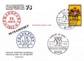 Erikoisleima Saksa - Naposta 78, 20.05.1978.   10 Pf.Kansallinen postimerkkinäyttely 1978.