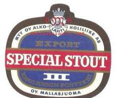 Export Special Stout  III Englannin Portteri -  olutetiketti