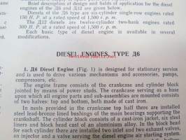 Diseli D6, D12 Diesel Engines -Neuvostoliittolaisten laivadieselmoottorien varaosaluettelo räjäytyskuvineen