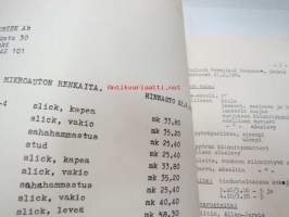 McCulloch formula - K mikroautoja, rungon osia, moottoreita, lisätarvikkeita -myyntiesite / hinnasto