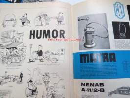 Motor 1967 nr 12, innehåller bl.a följande; Den nya stora Saab 99, Lumikko, Vår självständighet sedd bakom vindrutan, Självbetjäning dagens melodi på