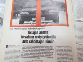 Moottori 1993 nr 4, sis. mm. seur. artikkelit / kuvat / mainokset; Kansikuva Anne Pohtamo, Peugeot 309, Mitsubishi Galant, Geneven Autonäyttely, Kellutuslisä