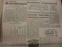 Maaseudun Koneviesti 1955 / 16. 30.8.1955 sis. mm.BMW-Isetta.Hallan vaaran toteaminen.Vuotavan traktorin jäähdyttäjän juottaminen.Heinän keinollinen