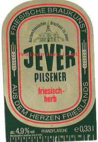 Jever Pilsner - olutetiketti