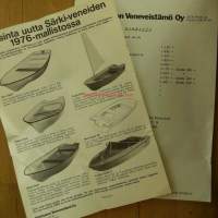Särki-veneiden 1976 mallisto ja hinnasto  - esite