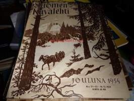 Suomen Kuvalehti 1954 nr 51-52 Joulunumero. (18.12.)Suomalaisten kultaseppien taidetta, Kirkkorakentajien erikoisuuksia
