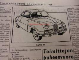 Maaseudun Koneviesti 1956 / 1, 18.1.1956 sis. mm. seur. artikkelit / kuvat / mainokset; Perkins P-sarja, Härmä oja-aura, Kirjavalan matkareki, Hankmo 21, 25