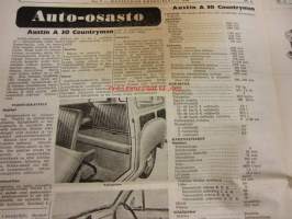 Maaseudun Koneviesti 1956 / 7 . 25.4.1956.sis mm,Fergusonin uusiapainoksia.Auto-osasto,Austin A 30 Countryman.1956 automalleja.Polttonesteen syöttölaitteita,Cav.