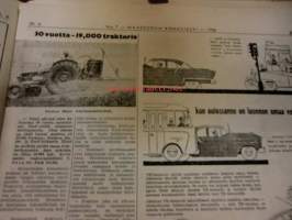 Maaseudun Koneviesti 1956 / 7 . 25.4.1956.sis mm,Fergusonin uusiapainoksia.Auto-osasto,Austin A 30 Countryman.1956 automalleja.Polttonesteen syöttölaitteita,Cav.