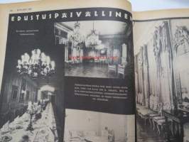 Kotiliesi 1937 nr 5 maaliskuu I, sis. mm. seur. artikkelit / kuvat / mainokset; Kansikuva piirtänyt Lea Jännes, Kaisa Kallio, Asuntoihanteet - ja asunnot -