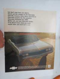 Chevrolet 1969 Viewpoint -myyntiesite, vuoden 1969 mallisto