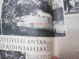 Kotiliesi 1935 nr 8 huhtikuu II, Käsityö -liite mukana ( ryijy-aihettta). Kansikuva Martta Wendelin (tyttö ja pajunkissat) Puijo tulitikut, Partolan Kenkätehdas