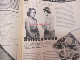 Kotiliesi 1935 nr 5 maaliskuu I, sis. mm. seur. artikkelit / kuvat / mainokset; Kansikuva piirtänyt Martta Wendelin, Gallen-Kallela Kalevala-taulujäljennöksiä