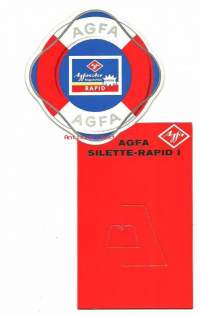 Agfa Silette-Rapid  I- mainos seisontajalalla 27x15 cm käyttämätön pahvia