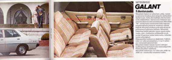 Mitsubishi myyntiesite - Colt, Lancer, Galant, Galant Farmari, Sapporo. 21 x 10,5 cm.