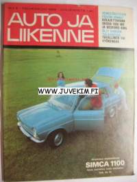 Auto ja Liikenne 1968 nr 5, Henkilöautojen päivän hinnat, Pakettiautosta matkailuauto, Skoda 1100 MB De Luxe, Datsun 2000, VBolkswagen Transporter, Bedford KMS, ym.