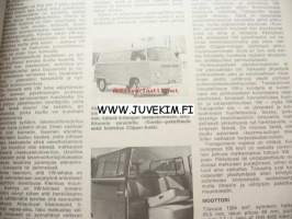 Auto ja Liikenne 1968 nr 5, Henkilöautojen päivän hinnat, Pakettiautosta matkailuauto, Skoda 1100 MB De Luxe, Datsun 2000, VBolkswagen Transporter, Bedford KMS, ym.