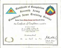 Certificate of Completiion 1986
