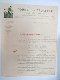 Foder- och fröaffär Inneh. Paul Bruun, Torkelsgatan Wiborg (Viipuri) 31.5.1931 -asiakirja