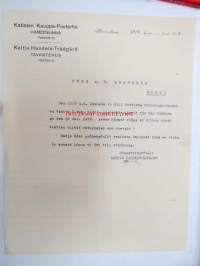 Kartisten kauppapuutarha, Hämeenlinna 17.3.1926 -asiakirja