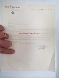 Lauri Hellström, Äetsä, 14.10.1941 -asiakirja