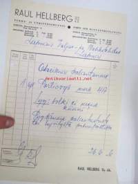 Raul Hellberg Oy, Porvoo / Borgå, 26.6.1956 -asiakirja