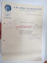 F.W. Meri Oy, Rauma, 10.2.1948 -asiakirja