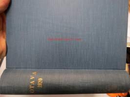 Otava - kuvallinen kuukauslehti 1920 -sidottu vuosikerta, sisältää runsaasti mielenkiintoisia artikkeleitä eri aihepiireistä mm. Arvo Ylppä - Suloliikkeistä