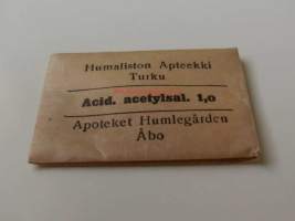 Humaliston Apteekki Turku, Acid. Acetyisal 1,0 - pulveripakkaus,  tuotepakkaus