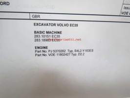 Volvo EC235 kaivinkone -varaosaluettelo