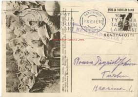 Rukajärvellä  - kenttäpostikortti kulkenut 1941