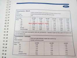Ford Mondeo pressikansio, sisältää esittelyn uudesta mallista, diakuvia, 4 kpl pressikuvia, CD-levyn ja levykkeen