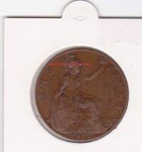 Iso-Britannia:  Great Britain one penny 1912 George V. 1 pennin kolikko.
