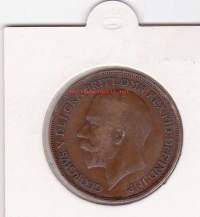 Iso-Britannia:  Great Britain one penny 1918 George V. 1 pennin kolikko.