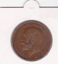 Iso-Britannia:  Great Britain one penny 1919 George V. 1 pennin kolikko.