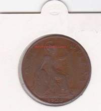 Iso-Britannia:  Great Britain one penny 1920 George V. 1 pennin kolikko.