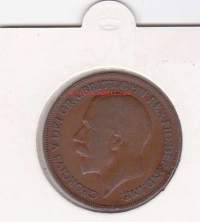 Iso-Britannia:  Great Britain one penny 1920 George V. 1 pennin kolikko.