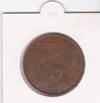 Iso-Britannia:  Great Britain one penny 1920 George V. 1 pennin kolikko.