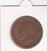 Iso-Britannia:  Great Britain one penny 1920 George V. 1 pennin kolikko.