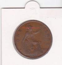 Iso-Britannia:  Great Britain one penny 1921 George V. 1 pennin kolikko.