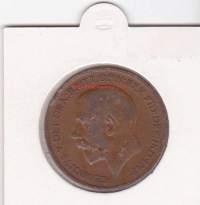 Iso-Britannia:  Great Britain one penny 1921 George V. 1 pennin kolikko.