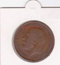 Iso-Britannia:  Great Britain one penny 1921 George V. 1 pennin kolikko.