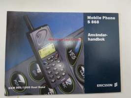 Ericsson S 868 GSM 900 / 1800 Dual band Mobile Phone Användarhandbok -matkapuhelimen käyttöohjekirja