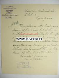 Kuopion Lääninvankilan johtaja Kuopio 26.3.1923 -asiakirja